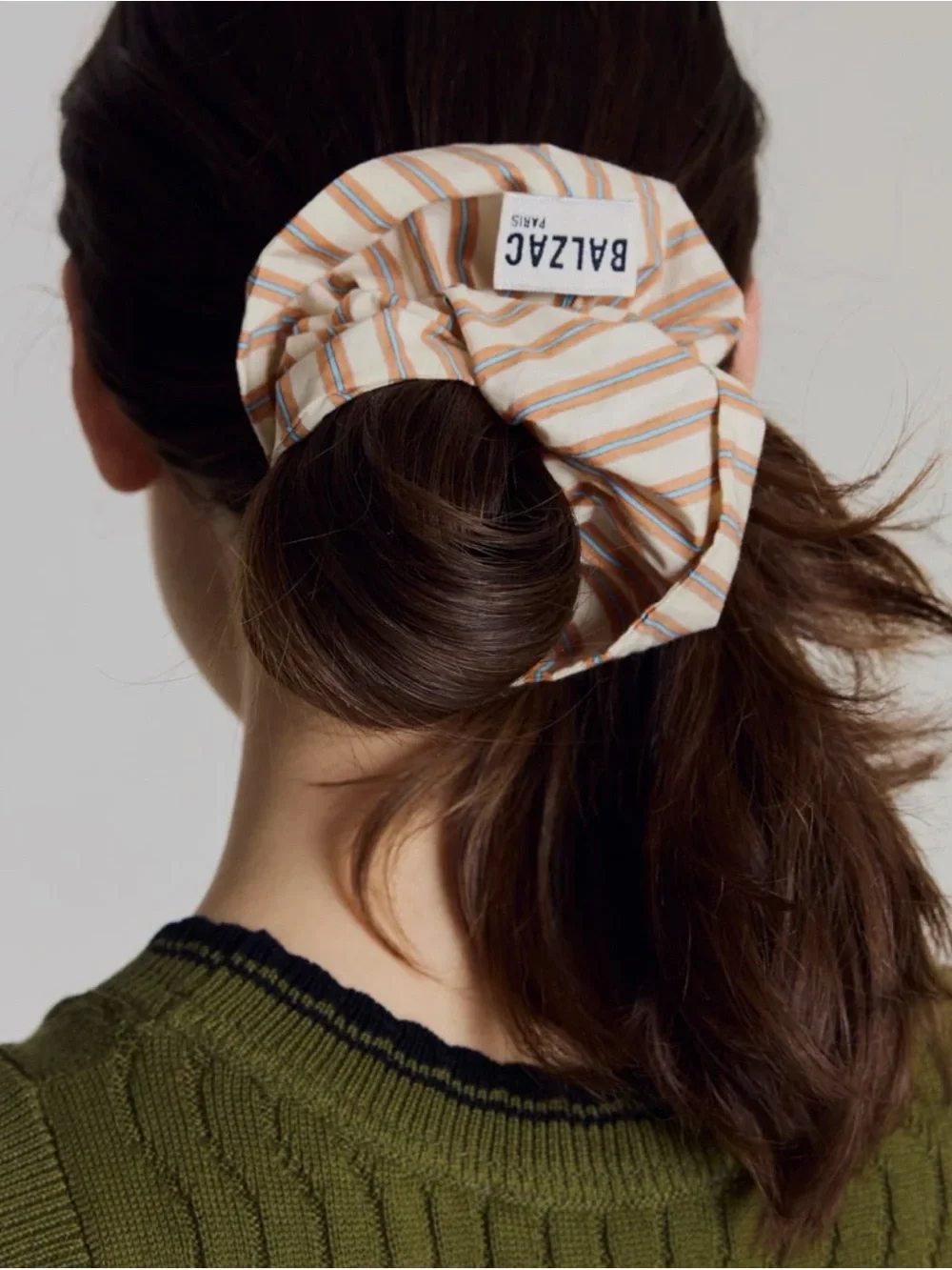Balzac Paris Striped Fabric Scrunchie BNIB Chouchou Billy XL